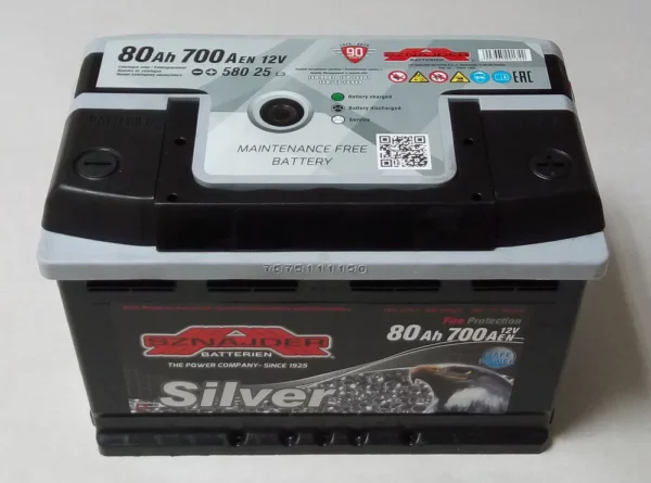 12V-80AH Snaider Silver 700A 275X175X190 akumuliatoriai