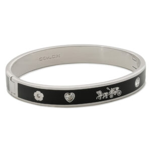 Apyrankės, Apyrankė Coach Enamel Horse & Carriage Hinged Bangle Bracelet 37479035RHO003 Sidabrinė