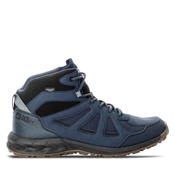 Aukšti žygio batai 👟 Turistiniai batai Jack Wolfskin Woodland 2 Texapore Mid M 4051261 Tamsiai mėlyna