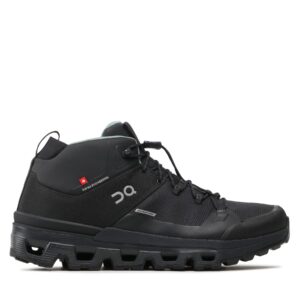 Aukšti žygio batai 👟 Turistiniai batai On Cloudtrax Waterproof 3MD10870553 Juoda