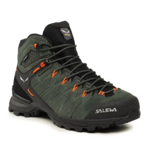 Aukšti žygio batai 👟 Turistiniai batai Salewa Ms Alp Mate Mid Ptx 61384-5400 Žalia