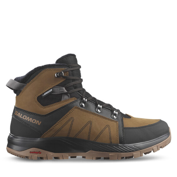 Aukšti žygio batai 👟 Turistiniai batai Salomon Outchill Thinsulate™ Waterproof L47381900 Ruda