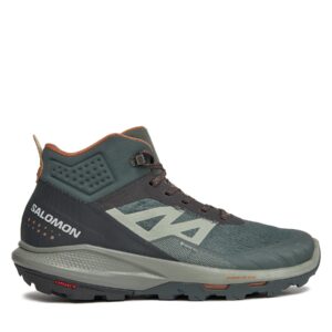 Aukšti žygio batai 👟 Turistiniai batai Salomon Outpulse Mid GORE-TEX L47297600 Žalia