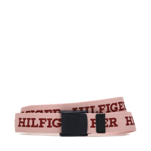 Diržai vaikams, Vaikiškas diržas Tommy Hilfiger Corporate Hilfiger Webbing Belt AU0AU01740 Rožinė