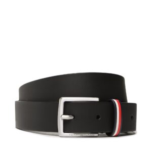 Diržai vaikams, Vaikiškas diržas Tommy Hilfiger Leather Belt AU0AU01560 Juoda