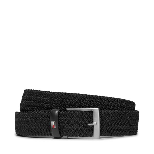 Diržai vyrams, Vyriškas diržas Tommy Hilfiger New Adan Belt 3.5Cm AM0AM02801 Juoda