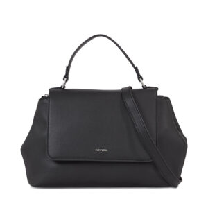 Klasikinės rankinės moterims, Rankinė Calvin Klein Ck Must Top Handle Tote W/Flap K60K611043 Juoda