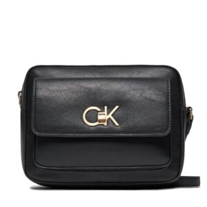 Rankinės per petį, Rankinė Calvin Klein Re-Lock Camera Bag W/Flap K60K611083 Juoda