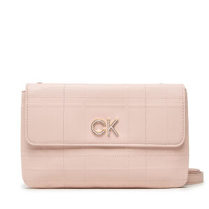 Rankinės per petį, Rankinė Calvin Klein Re-Lock Dbl Xbody W/Flap Quilt K60K609686 Rožinė