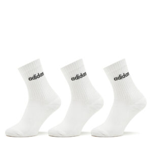 Ilgos Unisex Kojinės adidas Linear Crew Cushioned Socks 3 Pairs HT3455 Balta