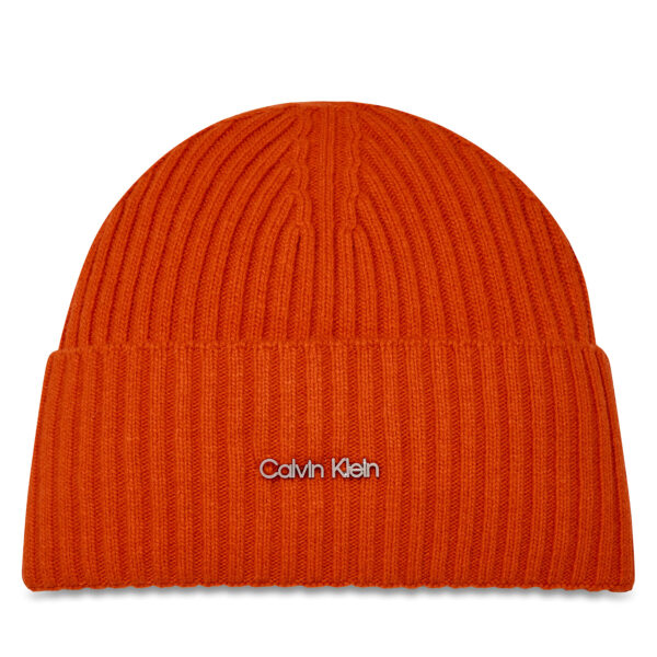 Kepurė Calvin Klein Ck Must Logo Beanie K60K611401 Oranžinė