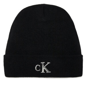 Kepurė Calvin Klein Jeans Minimal Monogram Beanie K60K611542 Juoda