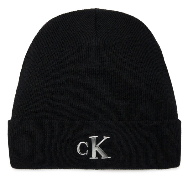 Kepurė Calvin Klein Jeans Minimal Monogram Beanie K60K611542 Juoda