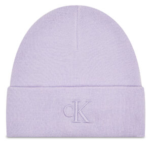 Kepurė Calvin Klein Jeans Monogram Embro Beanie K60K612319 Violetinė