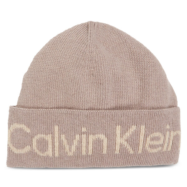 Kepurė Calvin Klein Logo Reverso Tonal Beanie K60K611151 Smėlio