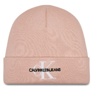 Kepurė Calvin Klein Monologo Embro Beanie K60K611254 Rožinė