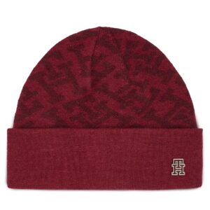 Kepurė Tommy Hilfiger Monogram All Over Beanie AW0AW15327 Raudona