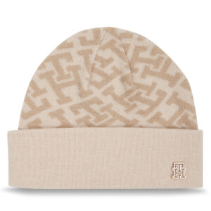 Kepurė Tommy Hilfiger Monogram All Over Beanie AW0AW15327 Smėlio