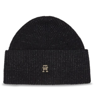 Kepurė Tommy Hilfiger Th Evening Beanie AW0AW15319 Juoda