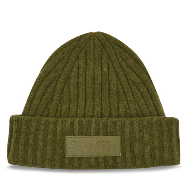 Kepurė Tommy Hilfiger Tommy Twist Beanie AW0AW15325 Žalia