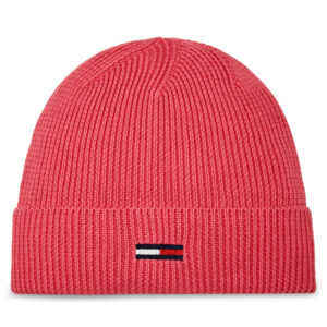 Kepurė Tommy Jeans Tjw Elongated Flag Beanie AW0AW16102 Rožinė