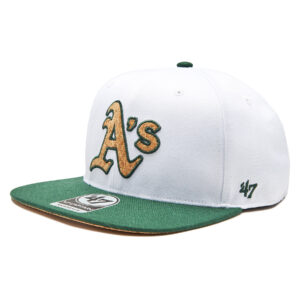 Kepurė su snapeliu 47 Brand MLB Oakland Athletics Corkscrew 47 CAPTAIN B-CORKS18WBP-WH Balta