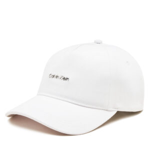 Kepurė su snapeliu Calvin Klein Calvin Lettering Canvas Cap K60K612764 Balta