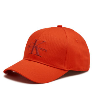 Kepurė su snapeliu Calvin Klein Jeans Monogram Cap K60K610280 Raudona