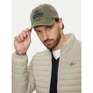 Kepurės vyrams, Kepurė su snapeliu Aeronautica Militare Cappellino 242HA1180CT3249 Chaki