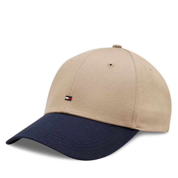 Kepurės vyrams, Kepurė su snapeliu Tommy Hilfiger Flag Cotton 6 Panel Cap AM0AM11478 Smėlio