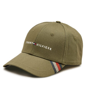 Kepurės vyrams, Kepurė su snapeliu Tommy Hilfiger Foundation Cotton 6 Panel Cap AM0AM12532 Chaki