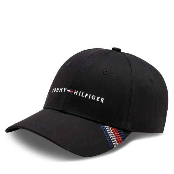 Kepurės vyrams, Kepurė su snapeliu Tommy Hilfiger Foundation Cotton 6 Panel Cap AM0AM12532 Juoda