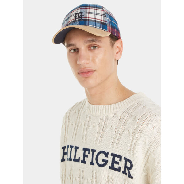 Kepurės vyrams, Kepurė su snapeliu Tommy Hilfiger Th Monogram Tartan Cap AM0AM11991 Mėlyna