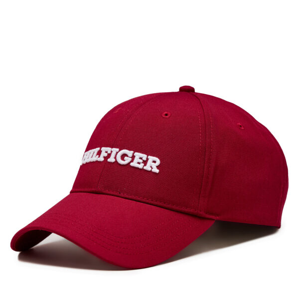 Kepurės vyrams, Kepurė su snapeliu Tommy Hilfiger Th Monotype Canvas 6 Panel Cap AM0AM12043 Raudona