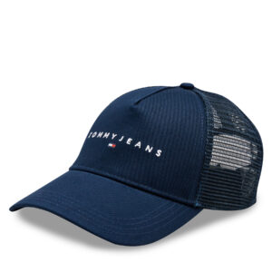 Kepurės vyrams, Kepurė su snapeliu Tommy Jeans Tjm Linear Logo Trucker Cap AM0AM12424 Tamsiai mėlyna