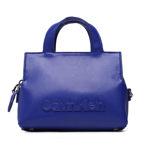 Klasikinės rankinės moterims, Rankinė Calvin Klein Ck Neat Tote Sm K60K610443 Tamsiai mėlyna