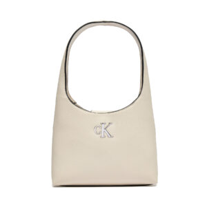 Klasikinės rankinės moterims, Rankinė Calvin Klein Jeans Minimal Monogram Shoulder Bag K60K610843 Écru