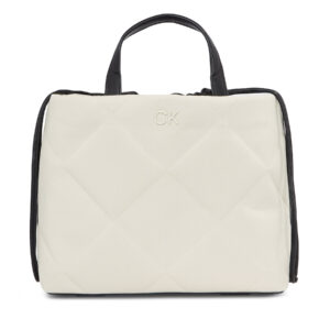 Klasikinės rankinės moterims, Rankinė Calvin Klein Quilt Shopper_Canvas K60K611756 K60K611756 Écru