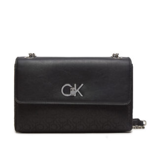 Klasikinės rankinės moterims, Rankinė Calvin Klein Re-Lock Conv Shoulder Bag_Jqc K60K612641 Juoda