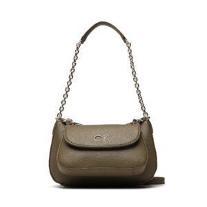 Klasikinės rankinės moterims, Rankinė Calvin Klein Re-Lock Dbl Shoulder Bag K60K610183 Žalia