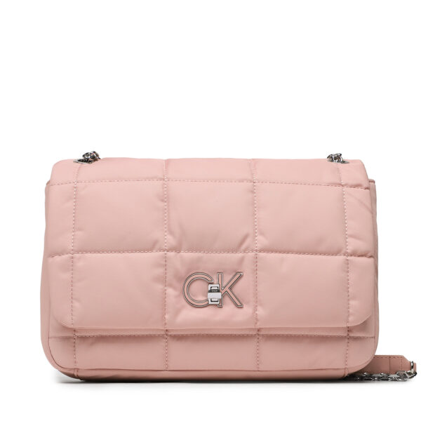 Klasikinės rankinės moterims, Rankinė Calvin Klein Re-Lock Quilt Shoulder Bag Nyl K60K610639 Rožinė