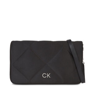 Klasikinės rankinės moterims, Rankinė Calvin Klein Re-Lock Quilt Shoulder Bag-Satin K60K611300 Juoda