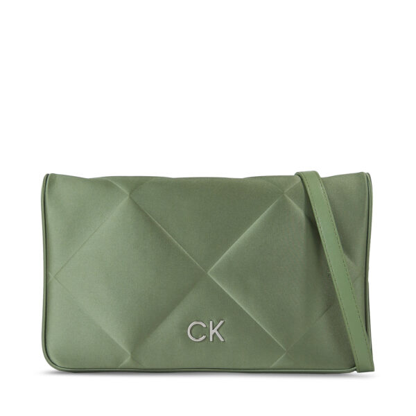 Klasikinės rankinės moterims, Rankinė Calvin Klein Re-Lock Quilt Shoulder Bag-Satin K60K611300 Žalia