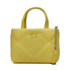 Klasikinės rankinės moterims, Rankinė Calvin Klein Re-Lock Quilt Tote Mini K60K611340 Geltona