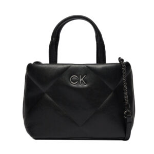 Klasikinės rankinės moterims, Rankinė Calvin Klein Re-Lock Quilt Tote Mini K60K611340 Juoda