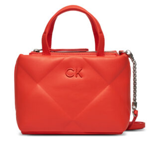 Klasikinės rankinės moterims, Rankinė Calvin Klein Re-Lock Quilt Tote Mini K60K611340 Oranžinė