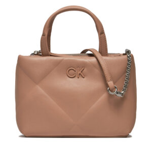 Klasikinės rankinės moterims, Rankinė Calvin Klein Re-Lock Quilt Tote Mini K60K611340 Rožinė