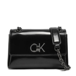 Klasikinės rankinės moterims, Rankinė Calvin Klein Re-Lock Sm Shoulder K60K612558 Juoda