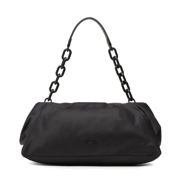 Klasikinės rankinės moterims, Rankinė Calvin Klein Soft Nylon Shoulder Bag Lg K60K610647 Juoda