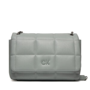 Klasikinės rankinės moterims, Rankinė Calvin Klein Square Quilt Conv Shoulder Bag K60K612332 Pilka